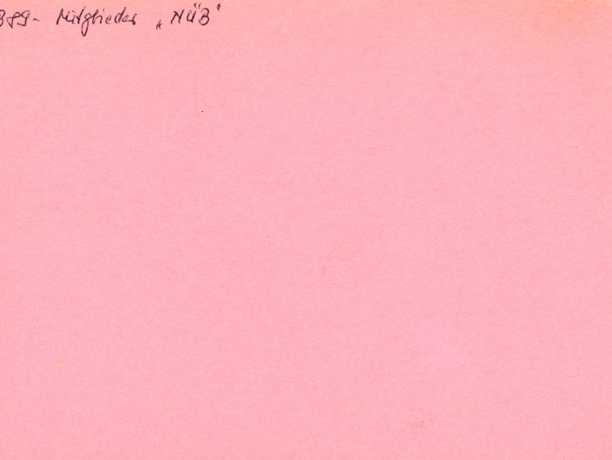 Eine rosa Karteikarte des Typs "Formblatt 401", hier verwendet als VSH der AKG der Hauptabteilung XXII