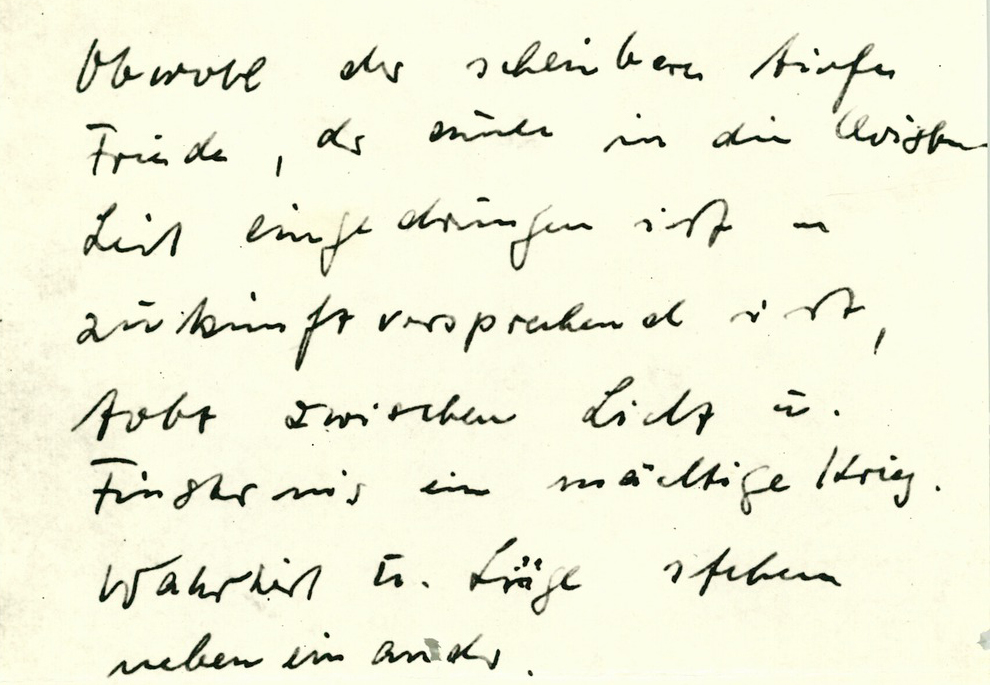 Handschriftlicher Brief des Pfarrers Oskar Brüsewitz zu seinem Suizid.